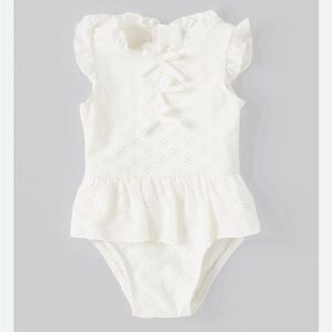 NWT, Edgehill Collection x The Broke Brooke Size 6,Elle Eyelet Swims,Ivory